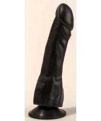Чёрный фаллоимитатор на присоске - 19 см