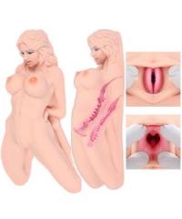 Мастурбатор VERONIA, кукла вагина + анус+ горло без вибрации M01-003-06