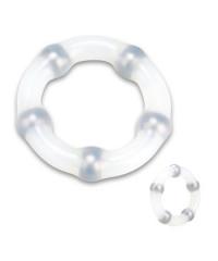 Белое кольцо с 5 шариками 