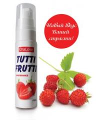 Гель-смазка Tutti-frutti со вкусом земляника - 30 гр