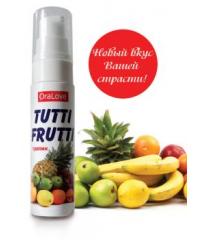 Гель-смазка Tutti-frutti со вкусом тропических фруктов - 30 гр