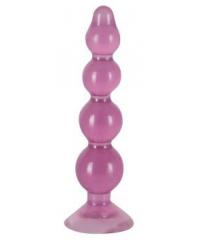 Розовый анальный стимулятор-ёлочка Anal Beads - 13 см.