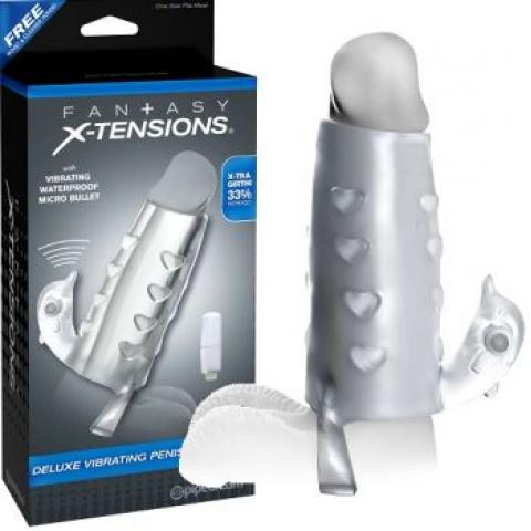  купить насадка стимулирующая deluxe vibrating penis enhancer со стимулятором клитора прозрачная с вибрацией 