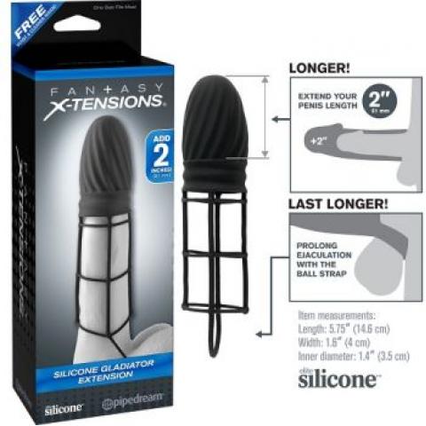  купить насадка удлинитель silicone gladiator extension с кольцом на мошонку черная pd4138-23