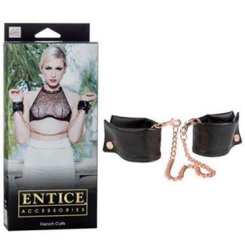  купить наручники мягкие entice french cuffs с цепью черные se-2720-50-3