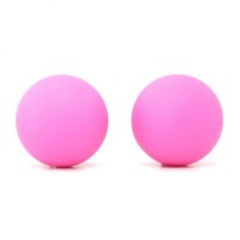 18-05-P1 Два шарика металлических с силиконовым покрытием, диаметр 20 мм, розовый -неон