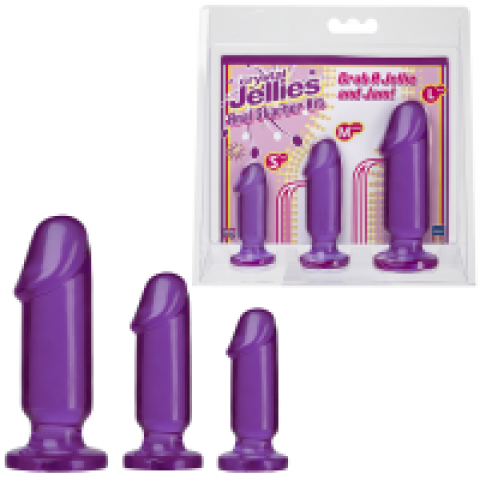  купить dj0283-22cd набор crystal jellies из трех анальных стимуляторов  anal trainer kit фиолетовый dj0283-