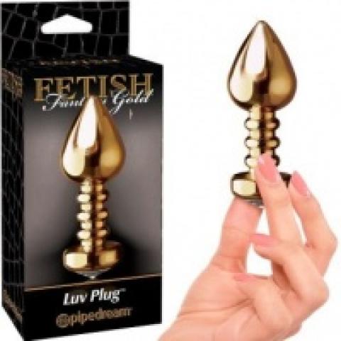  купить pd3991-27 анальная пробка fetish fantasy gold luv plug большая с кристалом золотая pd3991-27