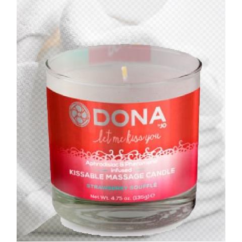 Вкусовая массажная свеча DONA Kissable Massage Candle Strawberry Souffle 135 г