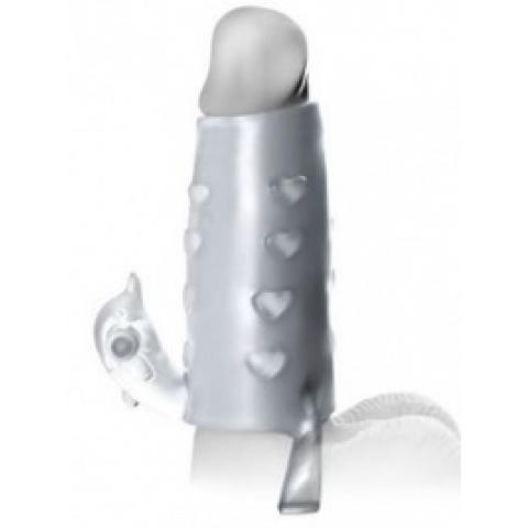  купить pd4133-20 насадка стимулирующая deluxe vibrating penis enhancer со стимулятором клитора прозрачная с