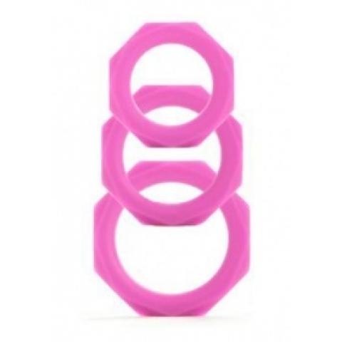  купить 092-3 набор эрекционных колец octagon rings 3 sizes розовый (3 шт.)