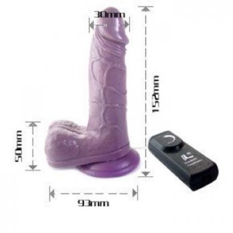 Фиолетовый вибратор с присоской - 15,2 см.