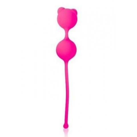 CSM-23009-25 Розовые силиконовые вагинальные шарики на связке с хвостиком