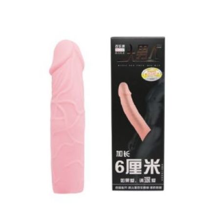  купить удлиняющая насадка на пенис телесного цвета - 18 см