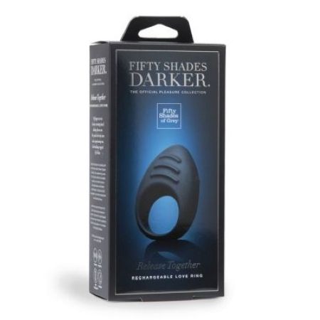 Тёмно-синее эрекционное кольцо DARKER RELEASE TOGETHER LOVE RING 
