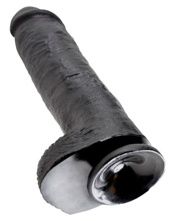  черный фалоимитатор-гигант на присоске - 28 см. наложенным платежом