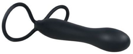  черная насадка для мужчин с подхватом мошонки - 15 см. наложенным платежом