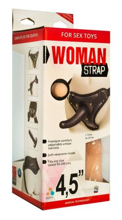 купить 837303 женский страпон с вагинальной пробкой woman strap - 12 см.
