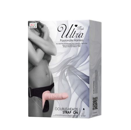  купить bw-022049 женский страпон на эластичных ремешках с вибрацией и вагинальной пробкой - 18 см.