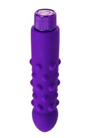 Фиолетовый вибратор с шишечками - 17 см. 