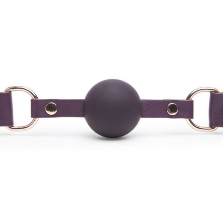 Фиолетовый кляп-шар Cherished Collection Leather Ball Gag 