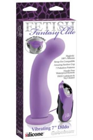 Насадка с вибрацией для страпона Fetish Fantasy Elite Vibrating 7 Dildo фиолетовая 