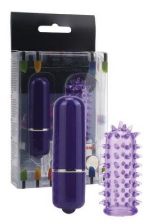  купить фиолетовый мини-вибратор с насадкой powerful mini massager 5 см.