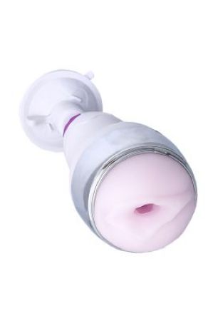  мастурбатор-вагина в белой колбе с присоской и функцией нагрева наложенным платежом