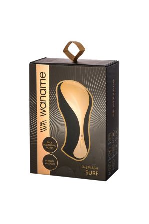  секс игрушка чёрно-золотой клиторальный вибромассажер waname surf 