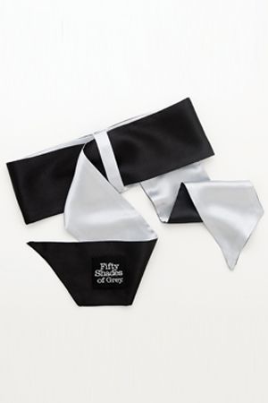  галстук-фиксация satin restraint wrist tie черный с серым наложенным платежом