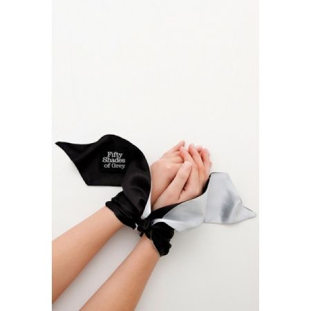 Галстук-фиксация Satin Restraint Wrist Tie черный с серым 