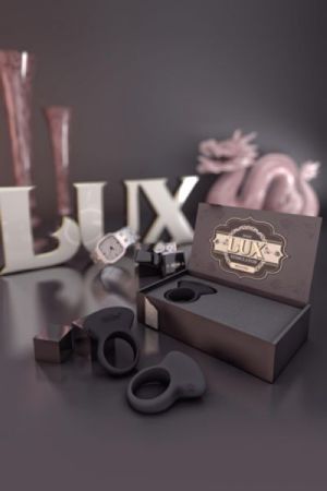 Перезаряжаемое эрекционное кольцо Lux с вибрацией черное 