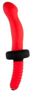 Анальный вибратор TOYFA Black&Red, силиконовый, красный, 16,5 см