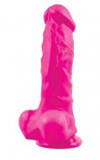 Фиолетовый фаллоимитатор Pleasures Thick 5 Dildo - 18,3 см. 