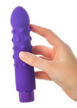 Фиолетовый <b>вибратор</b> с шишечками - 17 см.