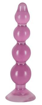 Розовый анальный стимулятор-ёлочка Anal Beads - 13 см. 