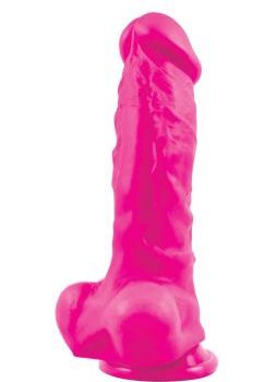 Розовый фаллоимитатор Pleasures Thick 8 Dildo - 23,9 см.