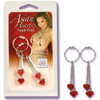 Подвески на соски с сердечками Asian Hearts Nipple Rings 