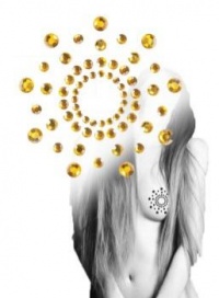 Золотистые наклейки на грудь Mimi Bijoux 