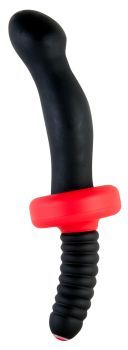 Анальный вибратор TOYFA Black&Red, силиконовый, красный, 16,5 см 