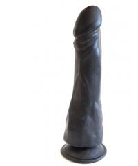 Чёрный фаллоимитатор на присоске - 19 см