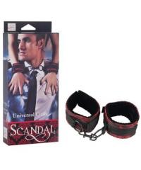 Наручники Scandal Universal Cuffs атласные с цепью черно-красные se-2712-15-3