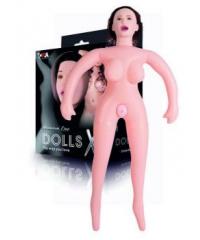Кукла надувная с реалистичной головой. Брюнетка. Кибер вставка вагина – анус. 3 отверстия.