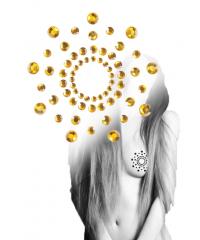 Золотистые наклейки на грудь Mimi Bijoux