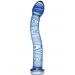 Фаллоимитатор из стекла с синей спиралью - 18 см секс шоп Чебоксары