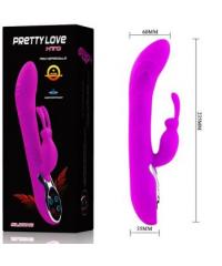 Вибратор-Кролик Pretty Love с 2-мя моторами, с подогревом, перезаряжаемый BI-014109-1 в интернет магазине Куан Интим г. Йошкар-Ола