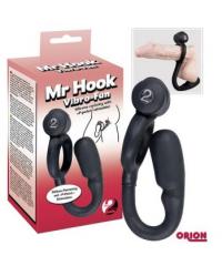 Эрекционное кольцо с лонжероном под мошонку с вибрацией Mr. Hook Vibro  в интернет магазине Куан Интим г. Йошкар-Ола