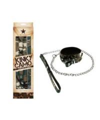 Ошейник с поводком Kinky Camo камуфляж nsn-1252-18 в интернет магазине Куан Интим г. Йошкар-Ола