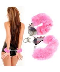 Наручники металлические Furry Love Cuffs с мехом розовые  в интернет магазине Куан Интим г. Йошкар-Ола