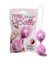 Вагинальные шарики Twin Balls розовые, 511170 в интернет магазине Куан Интим г. Йошкар-Ола